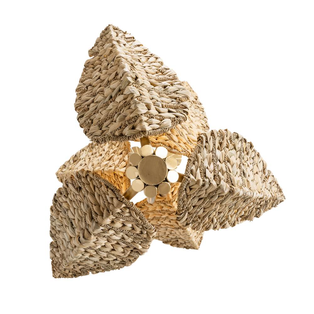 Varaluz 901C06FGN French Gold,Natural Seagrass Banana Leaf 6-lt Chandelier - French Gold/natural Seagrass Image 4