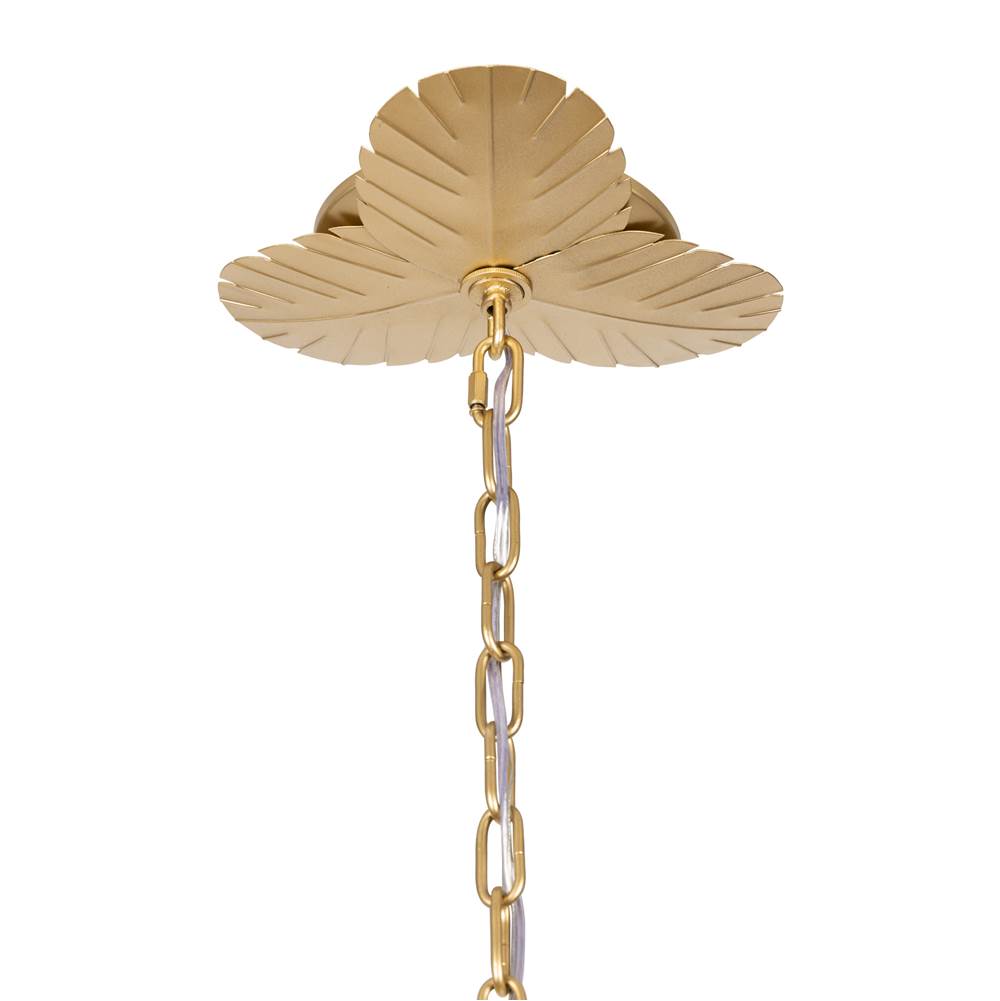 Varaluz 901C06FGN French Gold,Natural Seagrass Banana Leaf 6-lt Chandelier - French Gold/natural Seagrass Image 2
