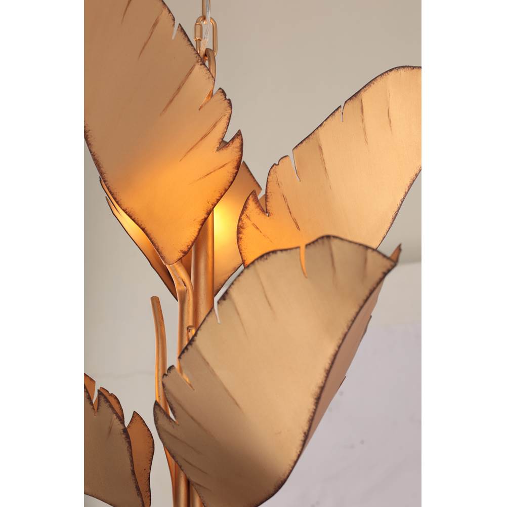 Varaluz 901C06GO Gold Banana Leaf 6-lt Chandelier - Gold Image 2
