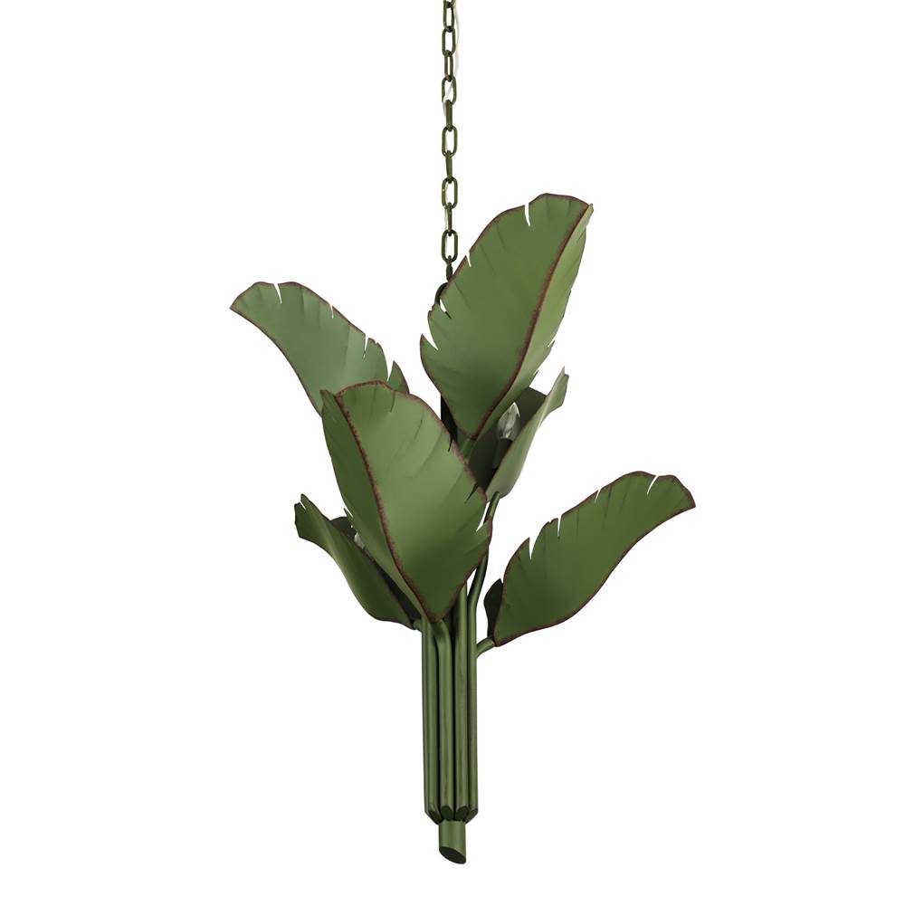 Varaluz 901C06 Banana Leaf Banana Leaf 6-lt Chandelier - Natural Green Image 2