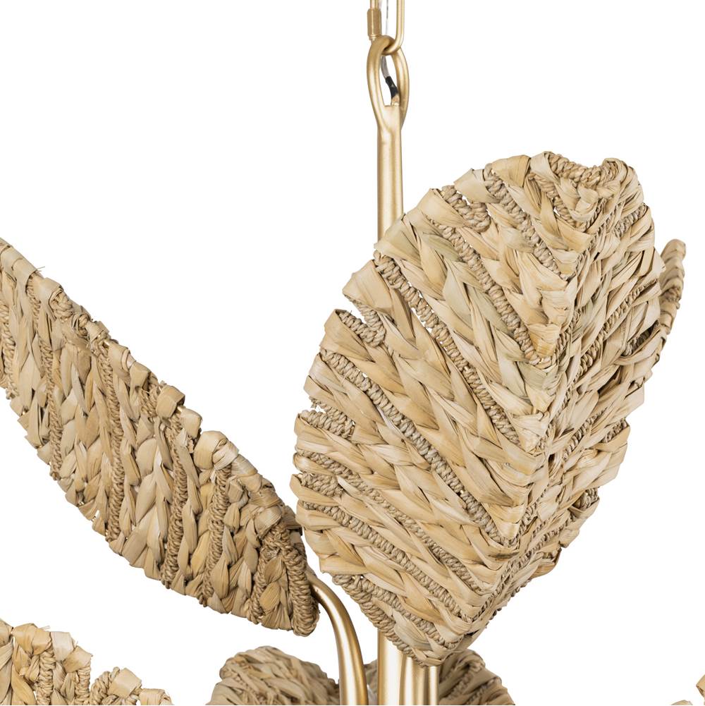 Varaluz 901C09FGN French Gold,Natural Seagrass Banana Leaf 9-lt Chandelier - French Gold/natural Seagrass Image 2