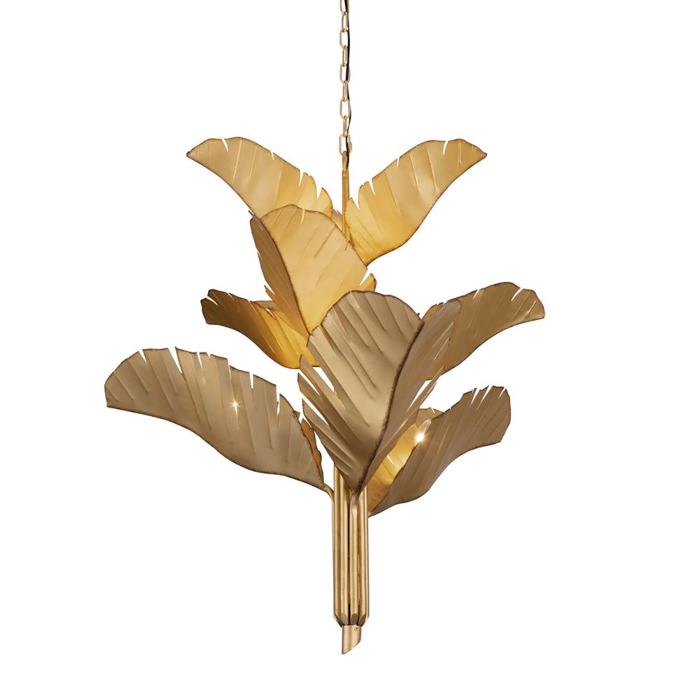 Varaluz 901C09GO Gold Banana Leaf 9-lt Chandelier - Gold Image 1