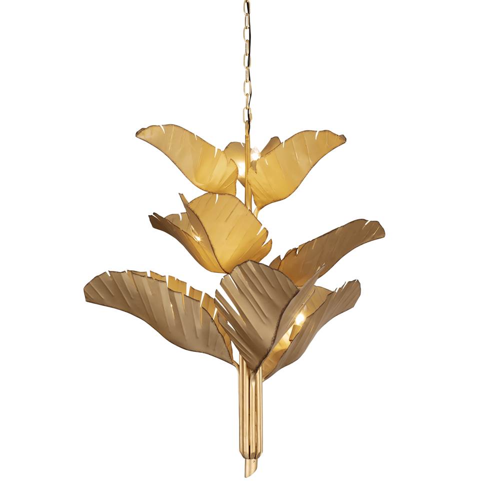 Varaluz 901C09GO Gold Banana Leaf 9-lt Chandelier - Gold Image 2