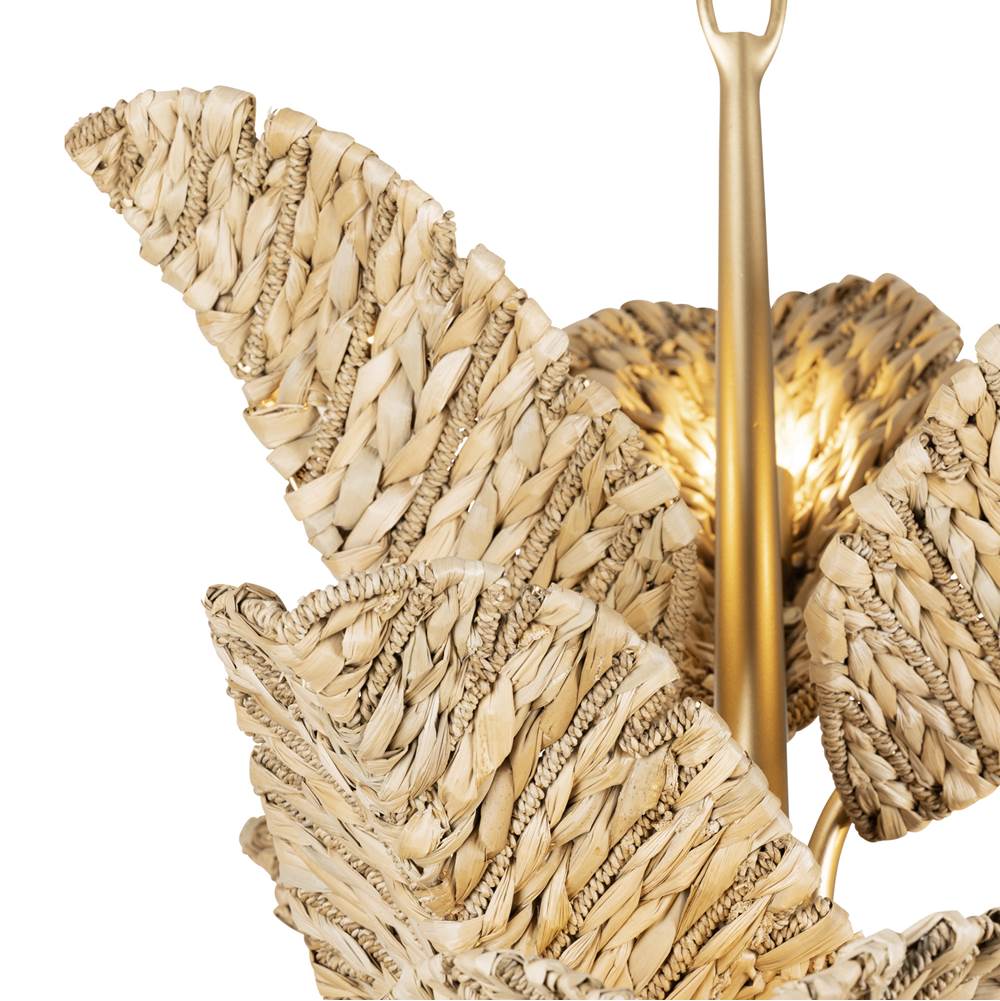 Varaluz 901C12FGN French Gold,Natural Seagrass Banana Leaf 12-lt Chandelier - French Gold/natural Seagrass Image 2