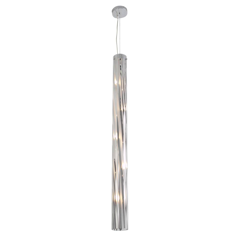 Varaluz AC1072 Chrome Chroman Empire 5-lt Tall Cylinder Pendant - Chrome Image 4