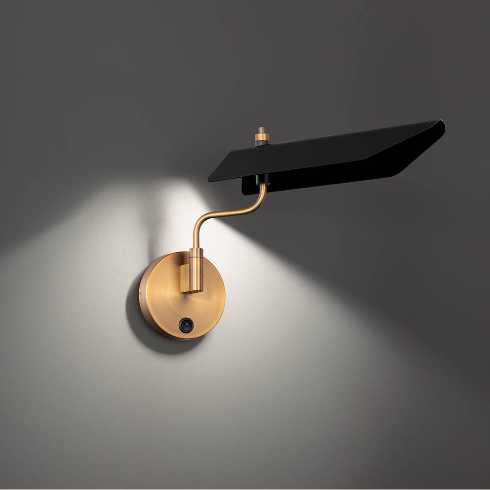 WAC Lighting Loyd 17'' Led Swing Arm 3000k In Black/aged Brass