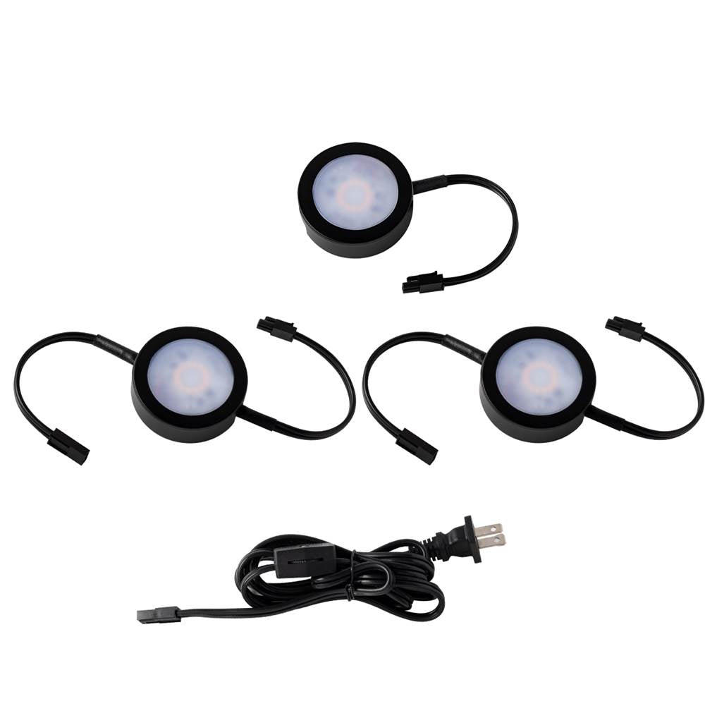 WAC Lighting Cct Puck Light Kit- 2 Double Wire Lights, 1 Single Wire Lights, And Cord