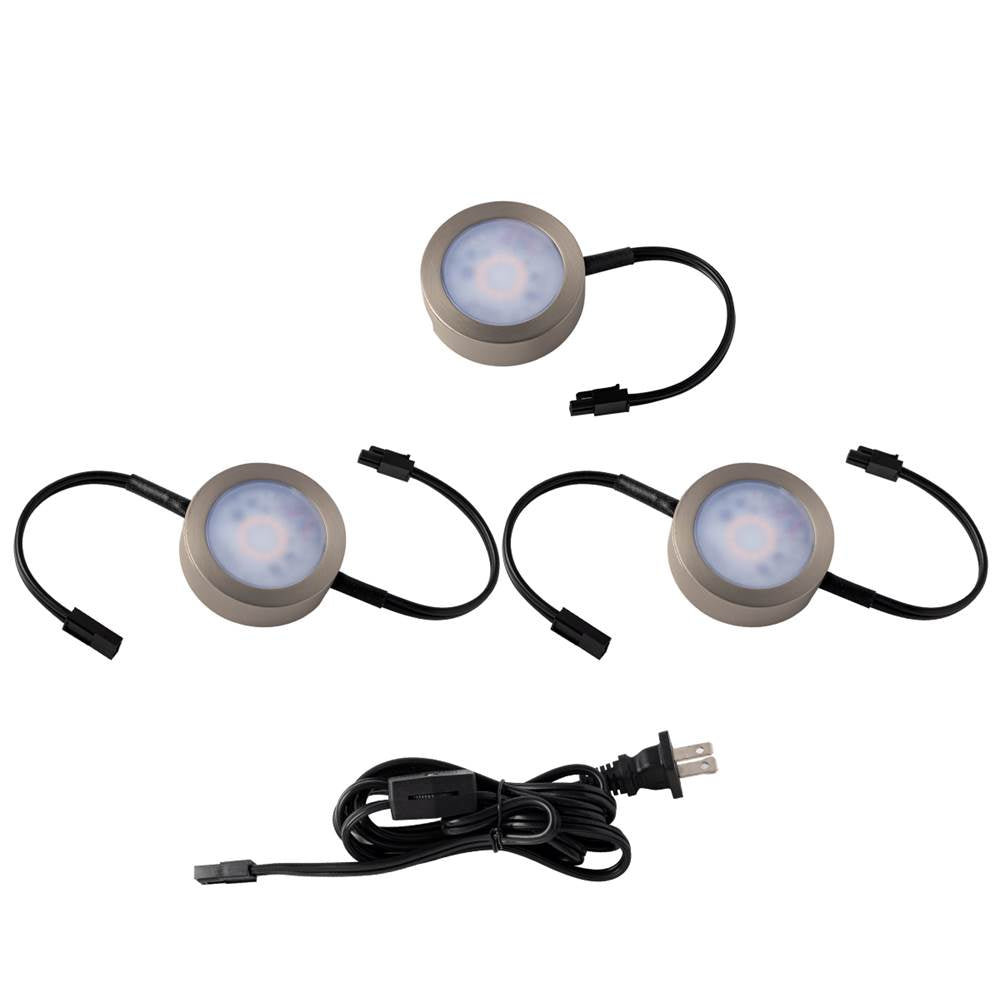 WAC Lighting Cct Puck Light Kit- 2 Double Wire Lights, 1 Single Wire Lights, And Cord