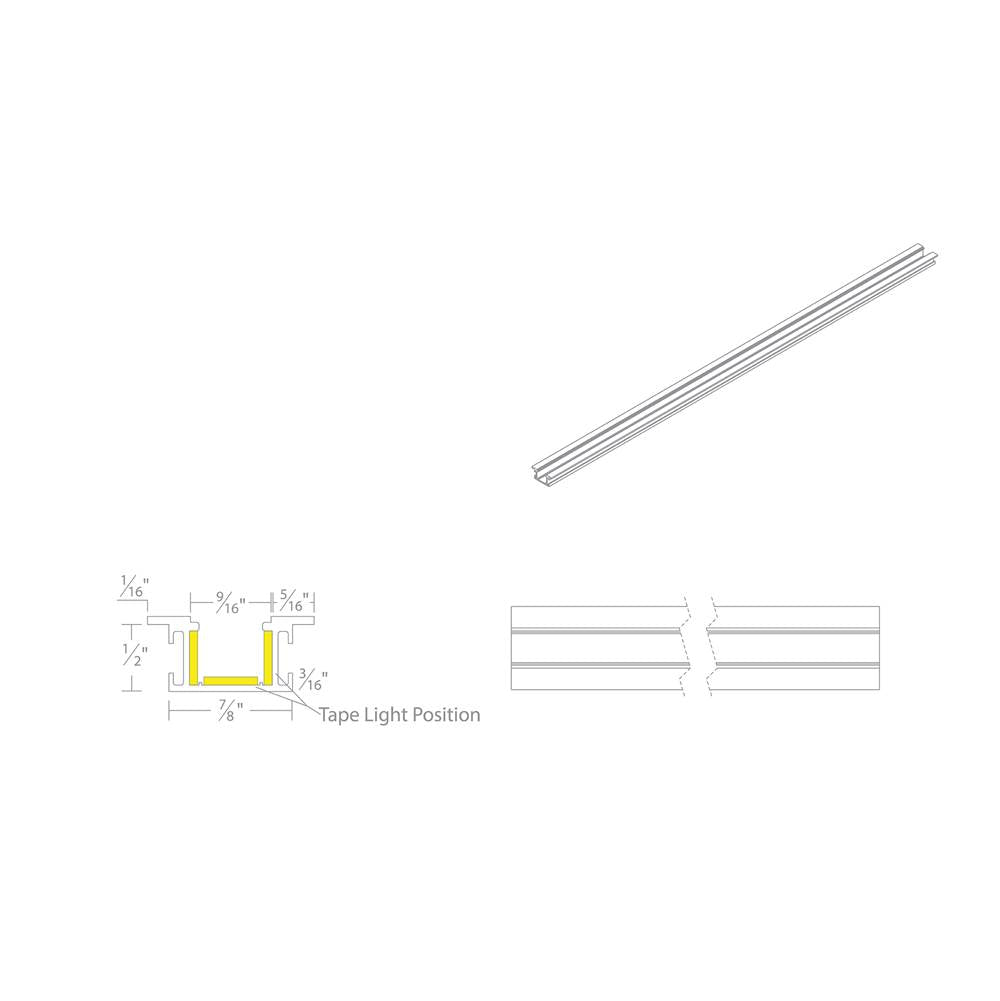 WAC Lighting Invisiled  8ft Recessed Mounted Trim Channel