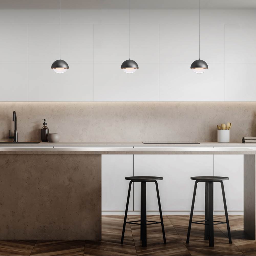 WAC Lighting Dome 10'' Led Mini Pendant Light 3000k In Black/gold
