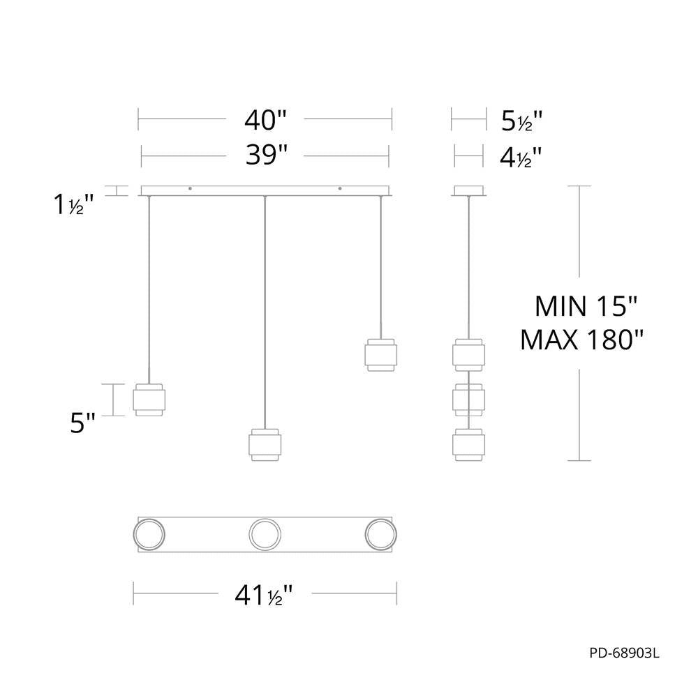 WAC Lighting Banded Chandelier Light