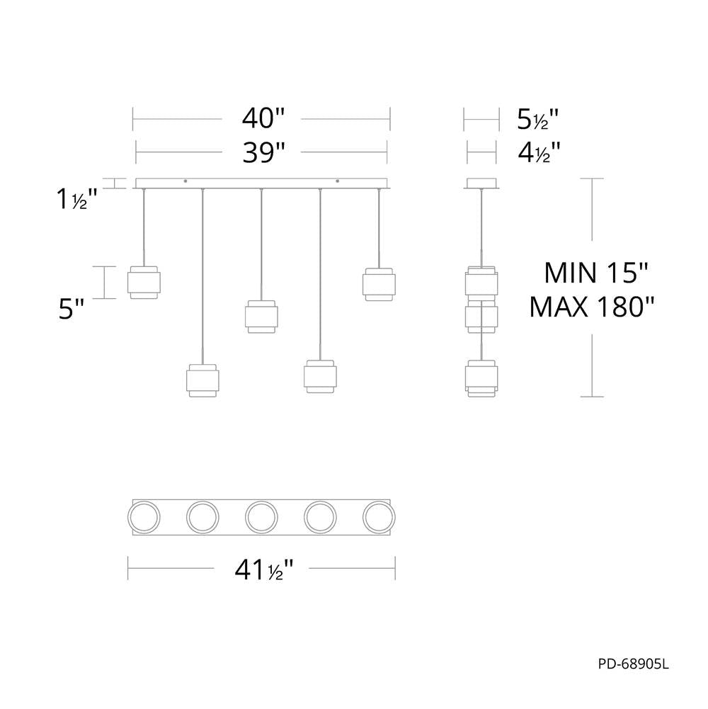 WAC Lighting Banded Chandelier Light