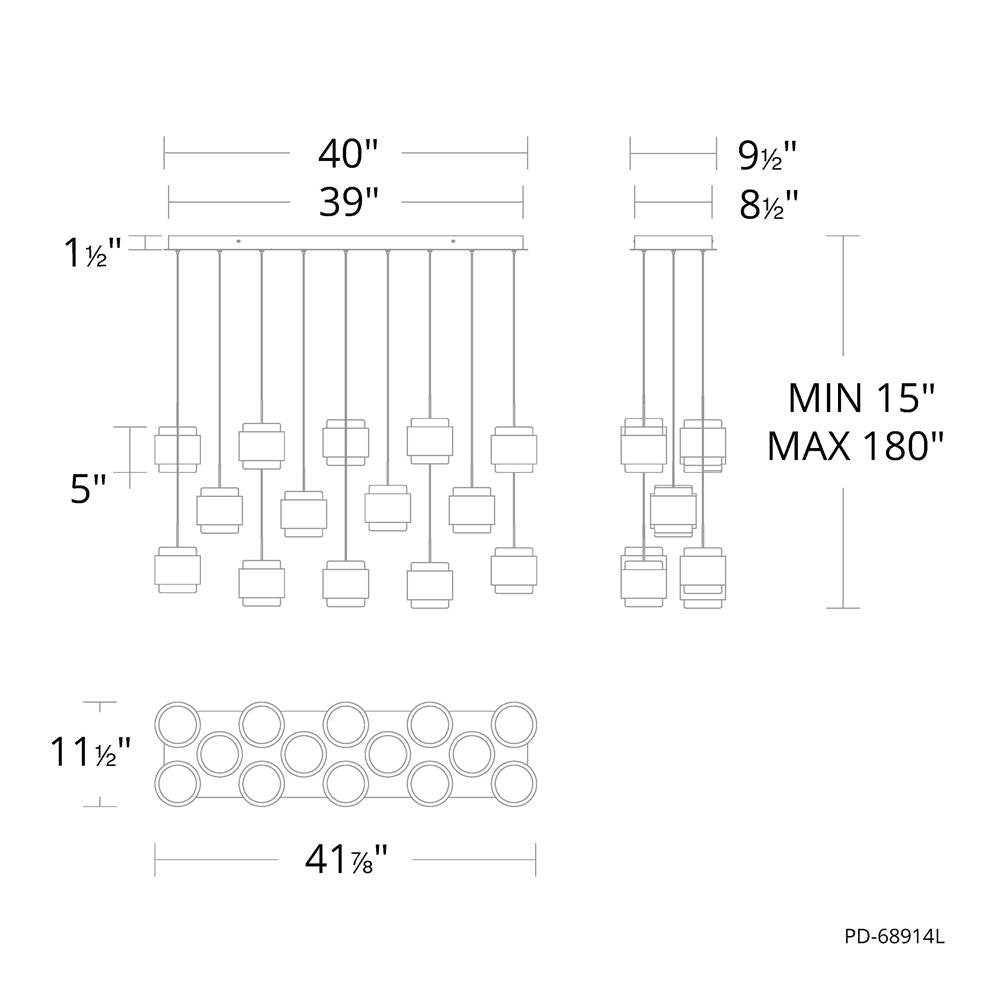 WAC Lighting Banded Chandelier Light