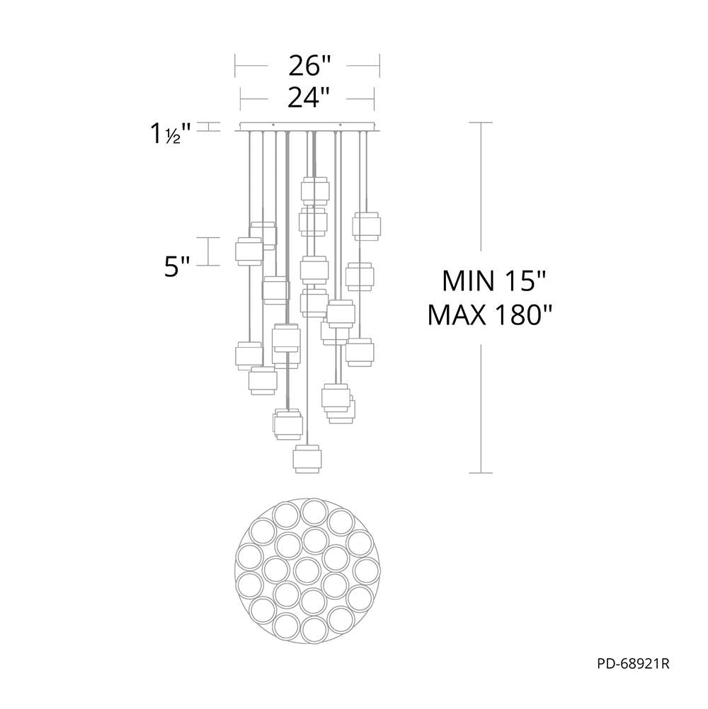 WAC Lighting Banded Chandelier Light