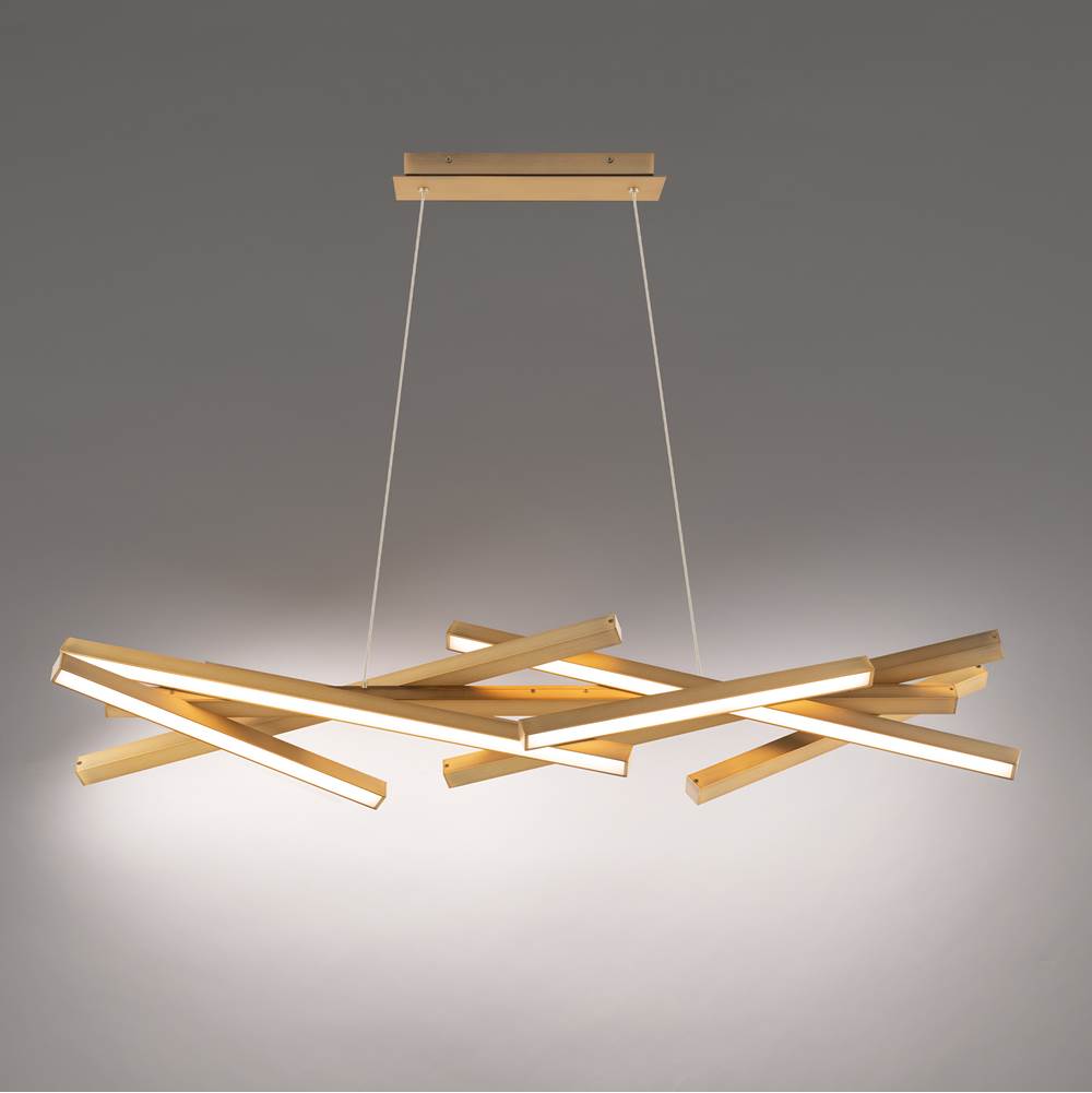 WAC Lighting PD-73142-AB Aged Brass Parallax Linear Pendant Image 2