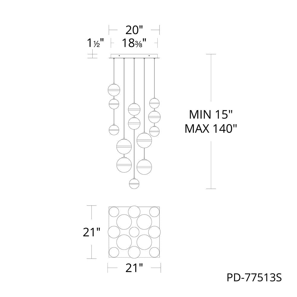 WAC Lighting Cyllindra Chandelier Light