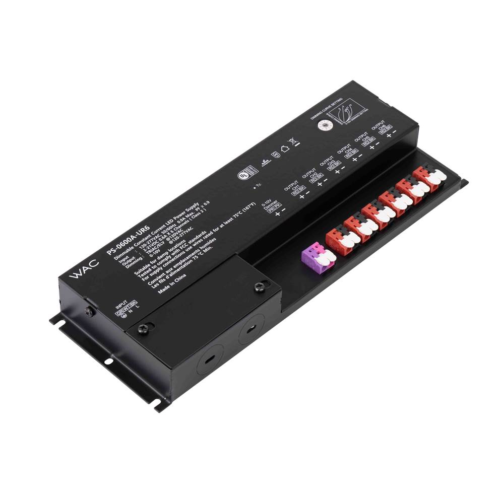 WAC Lighting Aether Atomic 6 Chs 600ma, 2-21 Vdc, 75.6w Remote Power Supply