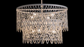 Capital Lighting Phoebe 27w X 30.5h 7-light Lasercut Two-tier Metal Pendant In Matte White Modern Motif