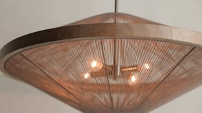Capital Lighting Maya 31''w X 13.75''h 4-light Pendant In Matte Brass With Mango Wood And Handwrapped Natural Jute Rope String