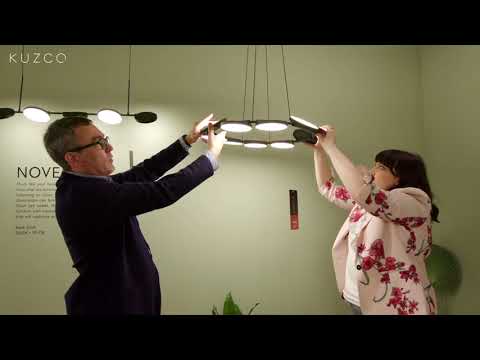 Kuzco Novel 5-in Black Led Semi Flush Mount