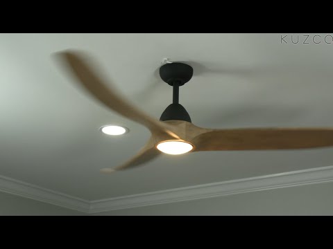 Kuzco Baylor 60-in Matte Black/dark Walnut Led Ceiling Fan