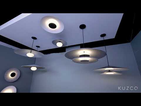Kuzco Cruz 15-in Metal - Black/white Led Flush Mount
